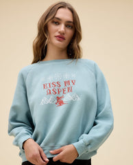 Kiss My Aspen Sweatshirt Powder Blue