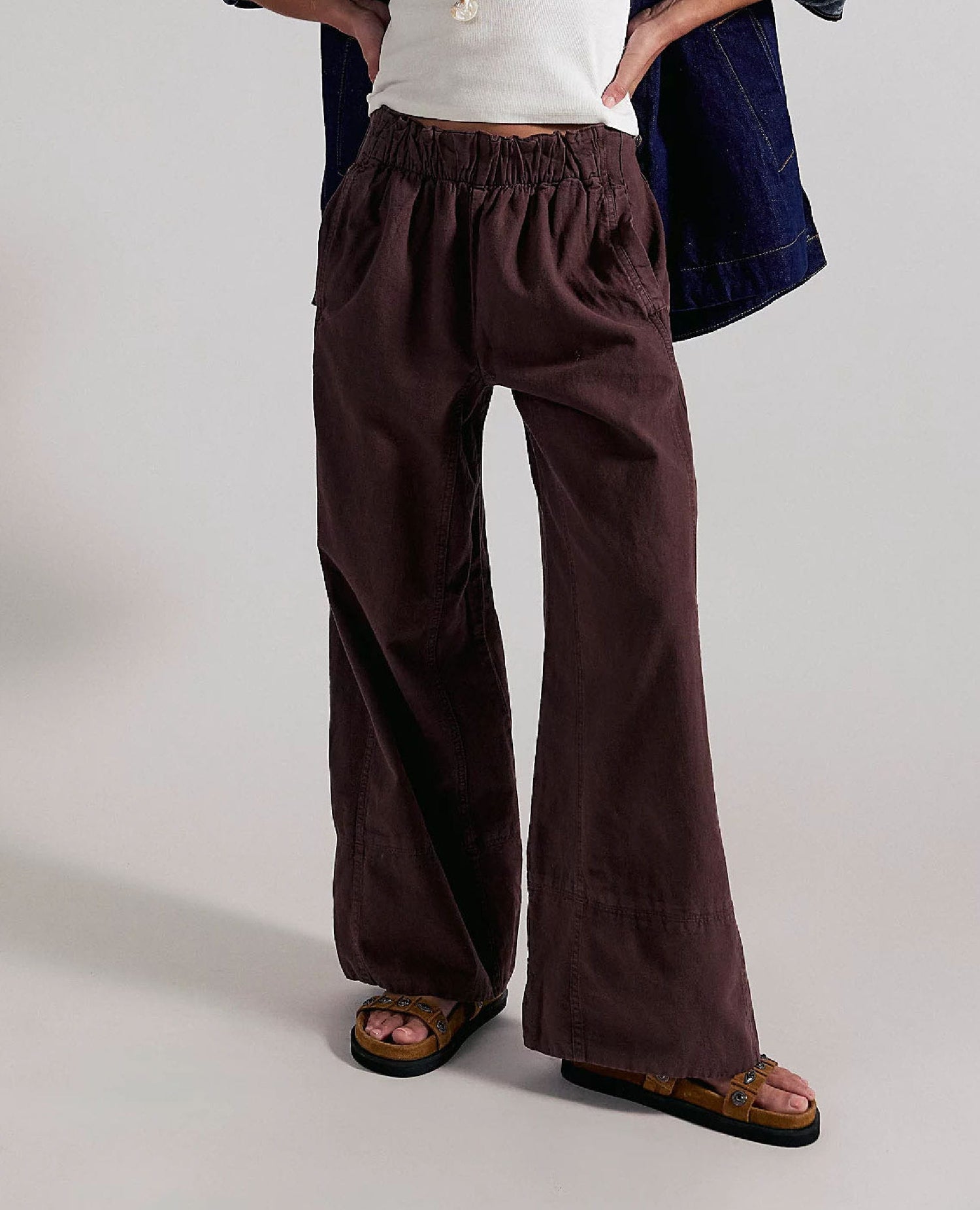 Days End Linen Pull On Pants Double Espresso