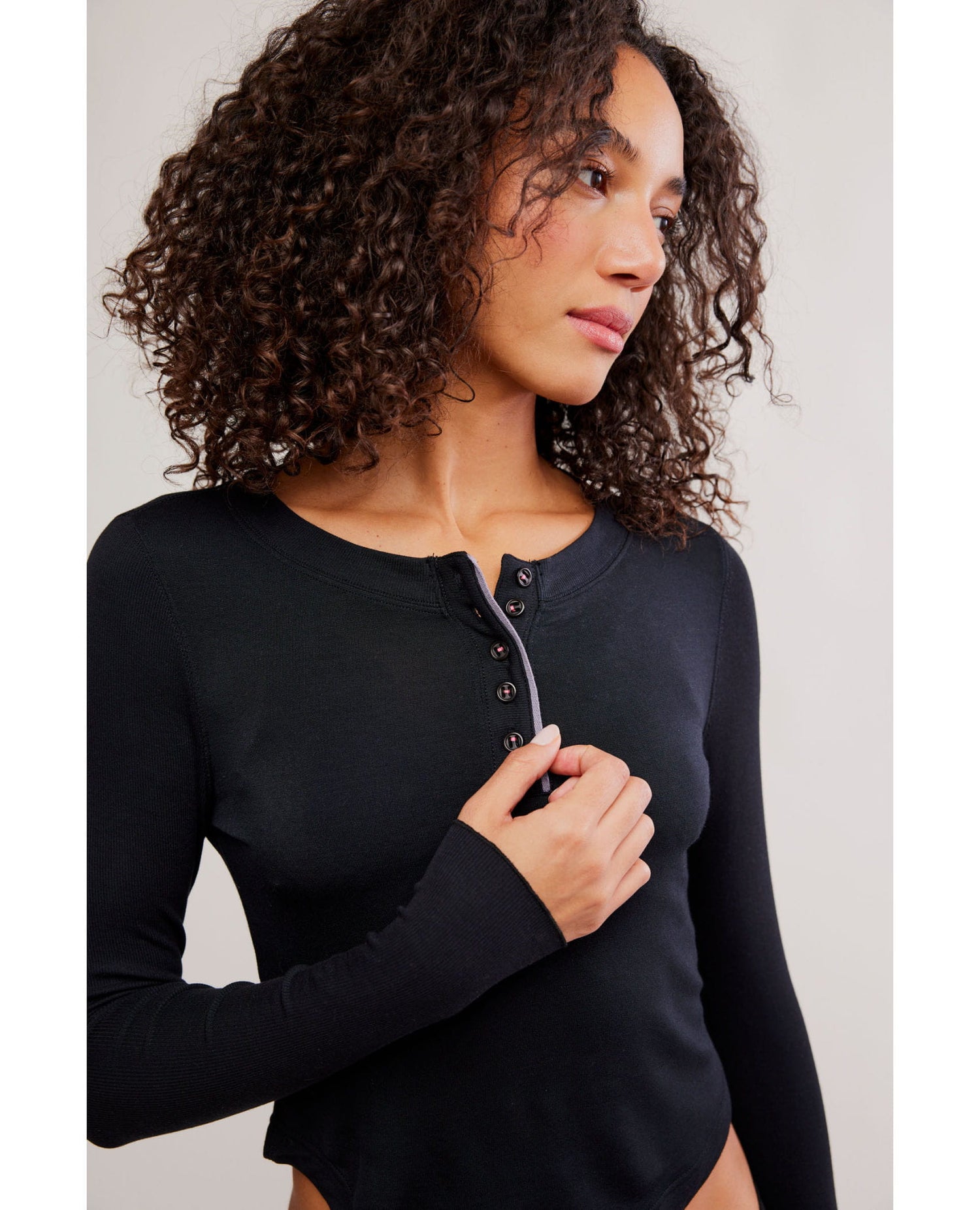 Dream State Henley Tee Black