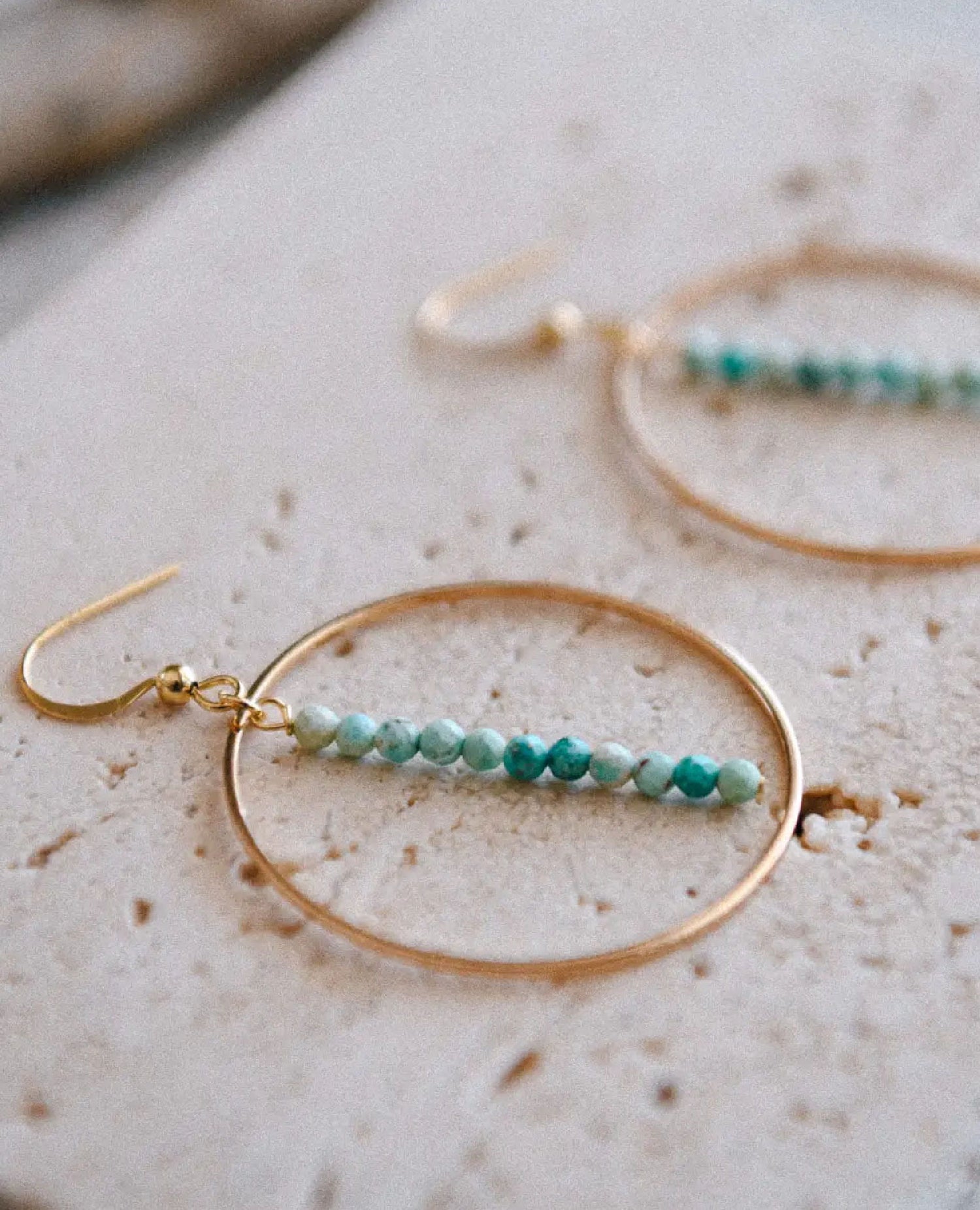 Drop Hoop Earring Aqua