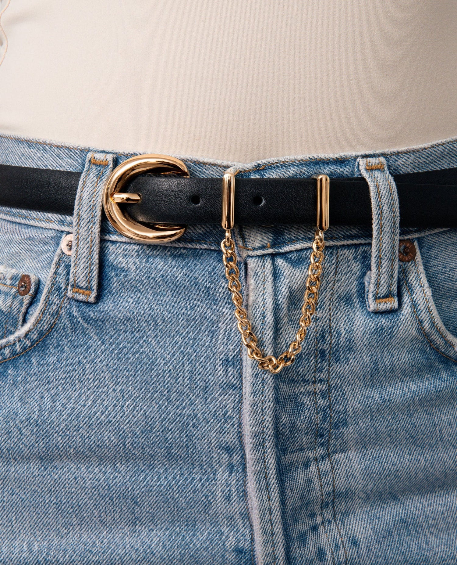 Cascade Chain Belt in Black