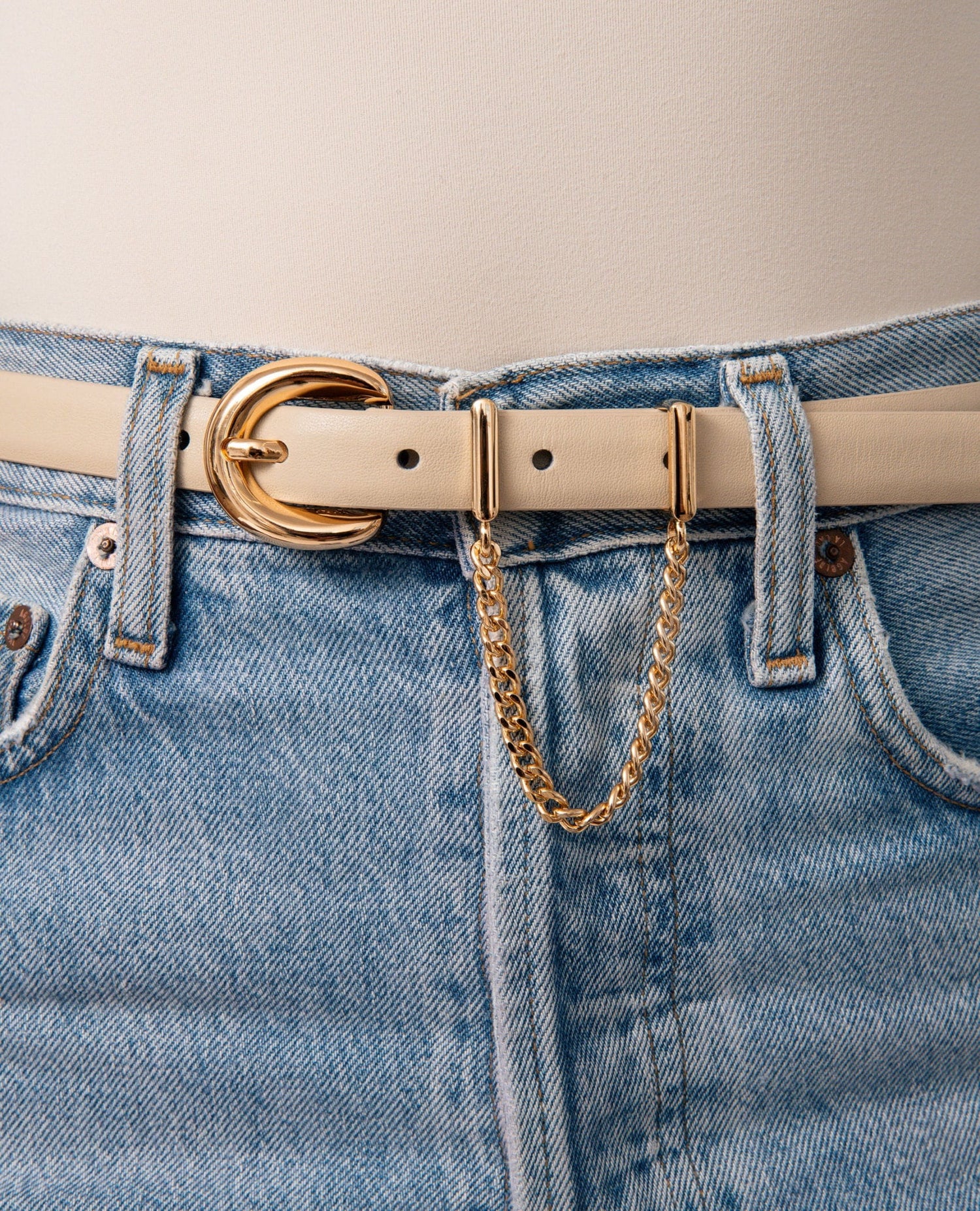 Cascade Chain Belt Ivory