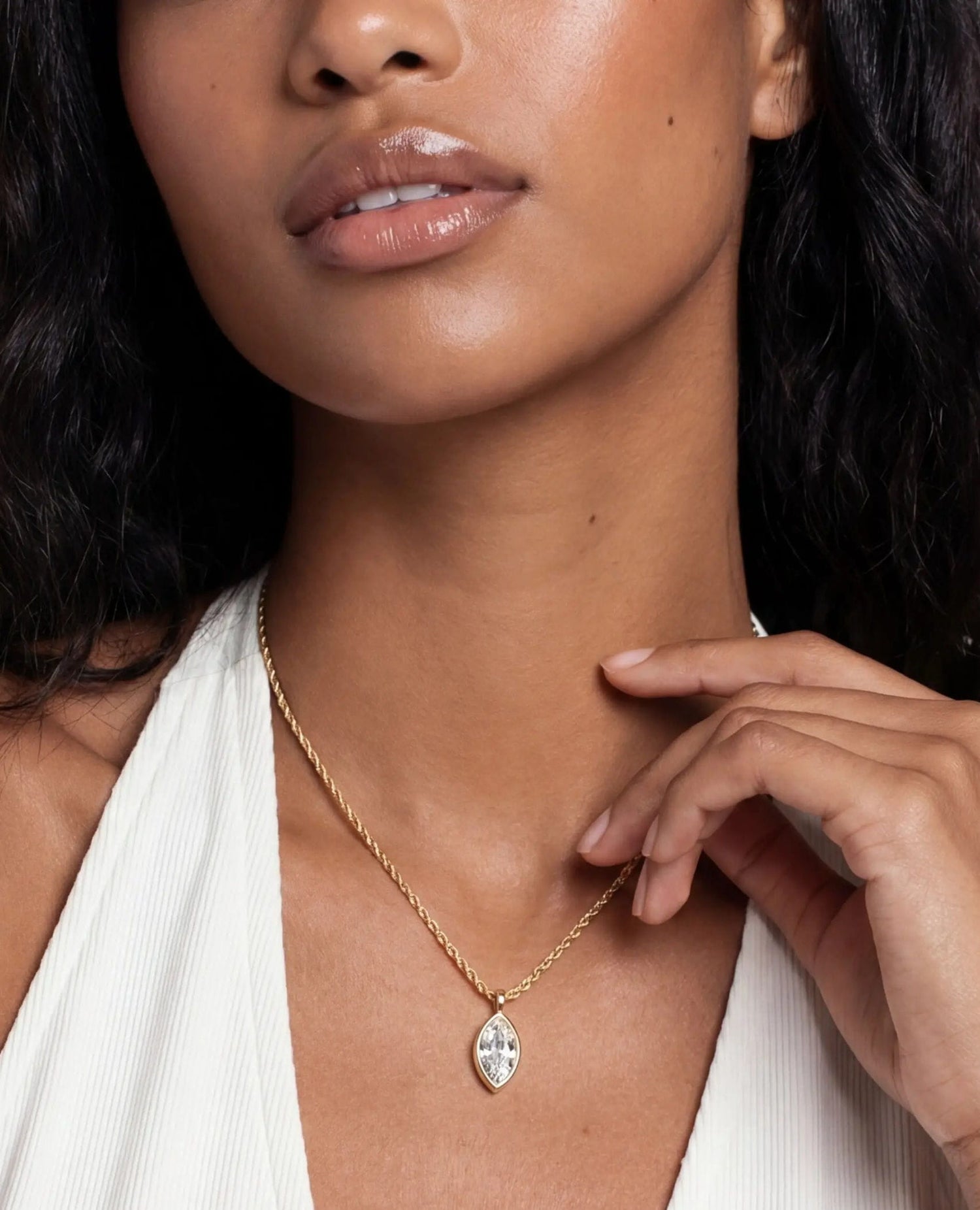 Marquise Crystal Pendant Necklace