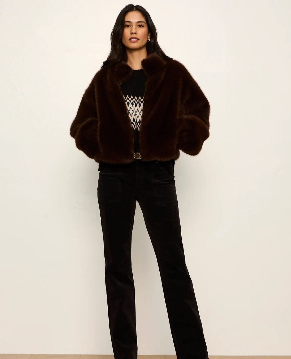 Everest Fur Bomber Espresso