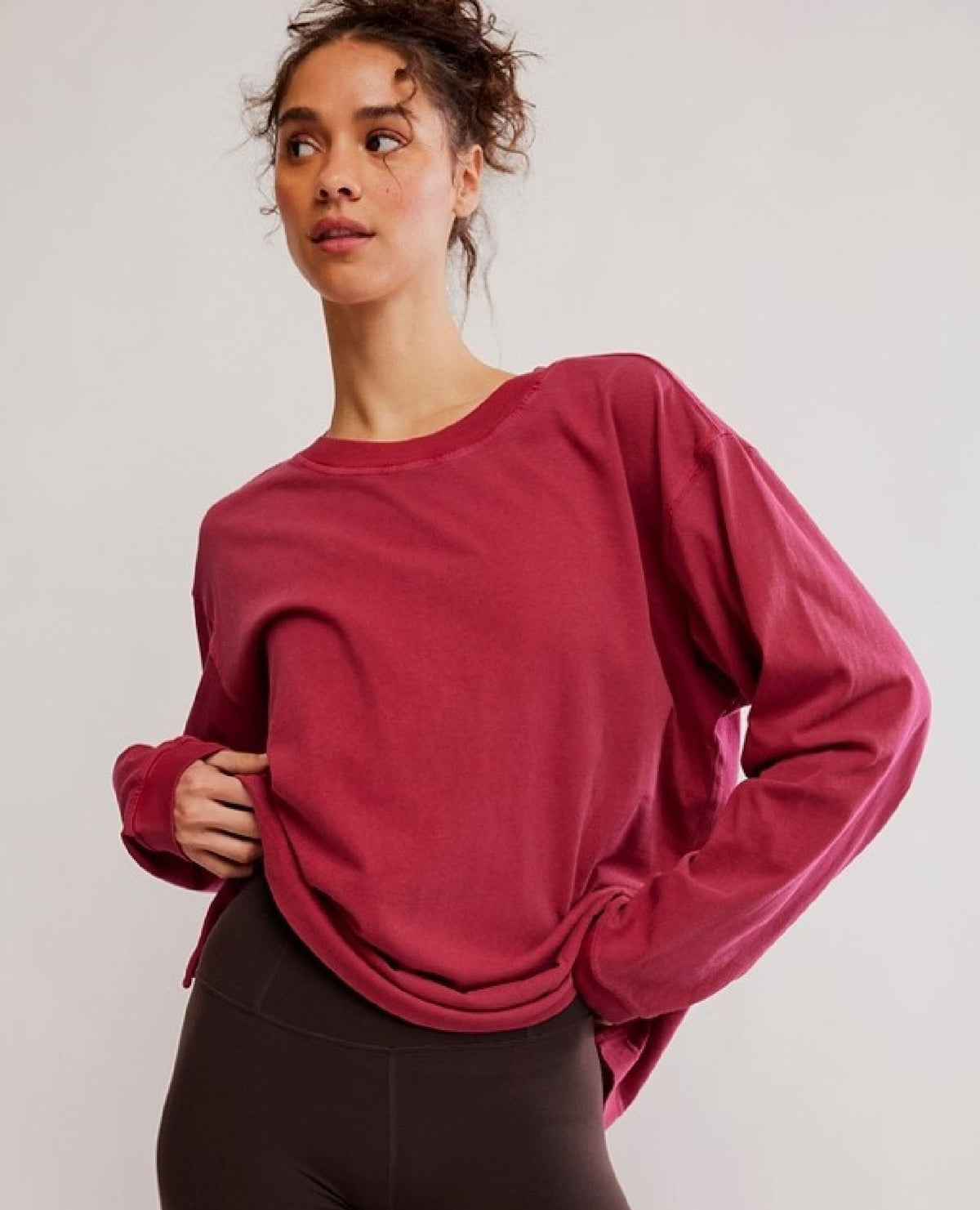 Hustle Layer LS Brick Red