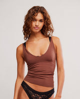 Seamless V-Neck Cami Chocolate