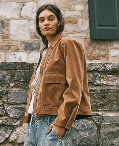 Blair Vegan Suede Jacket Carmel