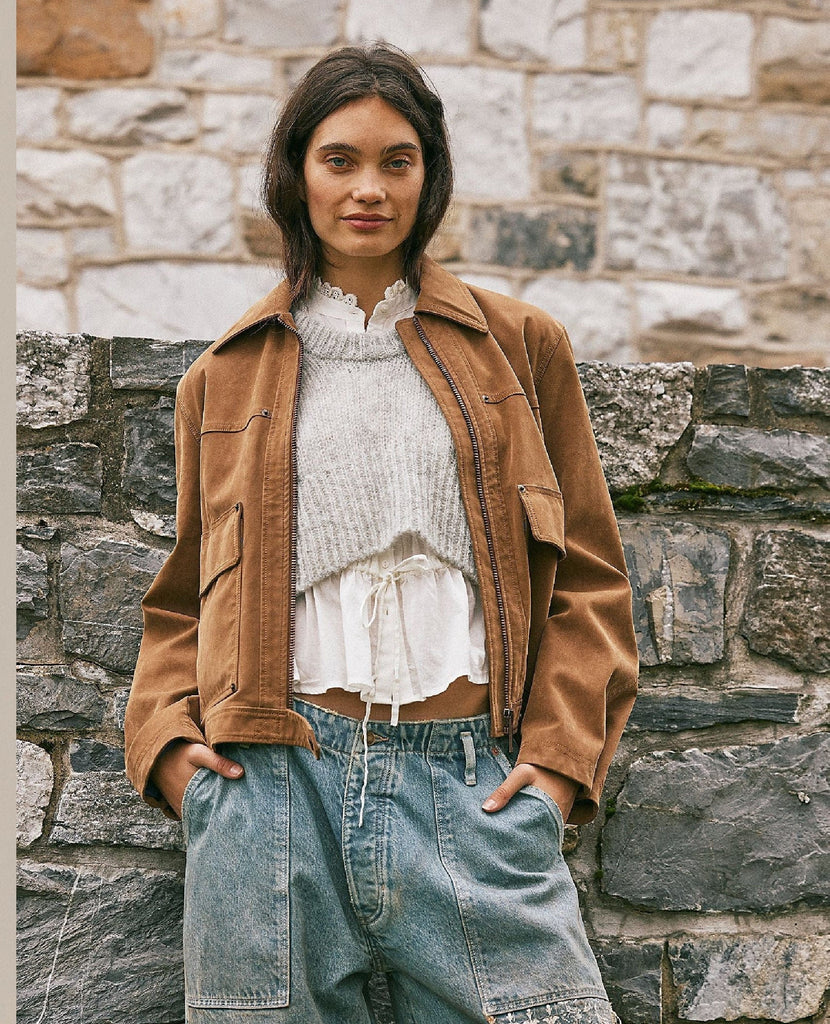 Blair Vegan Suede Jacket Carmel