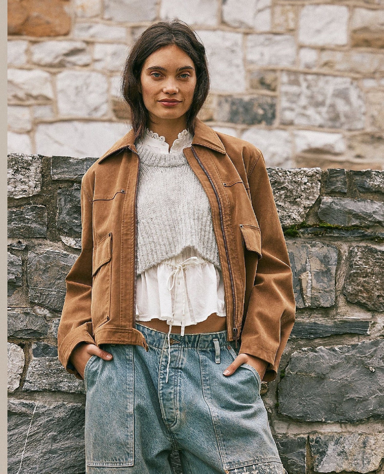 Blair Vegan Suede Jacket Carmel