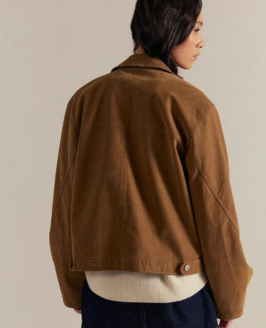 Blair Vegan Suede Jacket Carmel