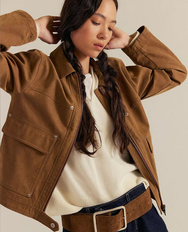 Blair Vegan Suede Jacket Carmel