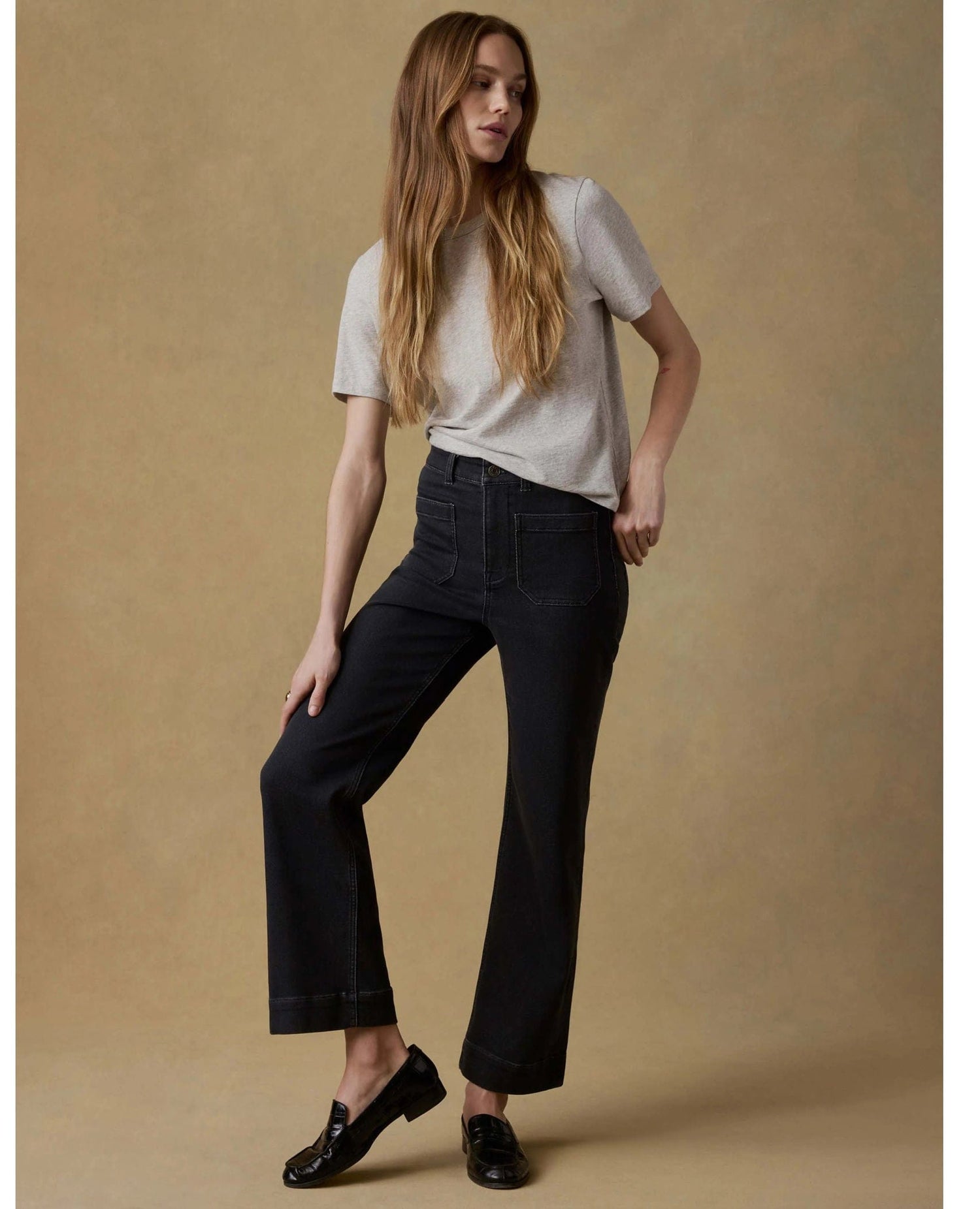 Stretch Terry Ankle Pant Black