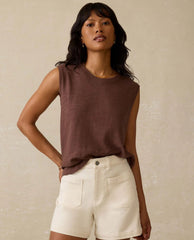 Faherty Sunwashed Slub Muscle Tank Cocoa