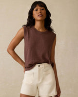 Faherty Sunwashed Slub Muscle Tank Cocoa