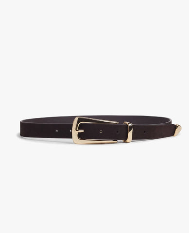 Fav Suede Belt Chocolate/Gold