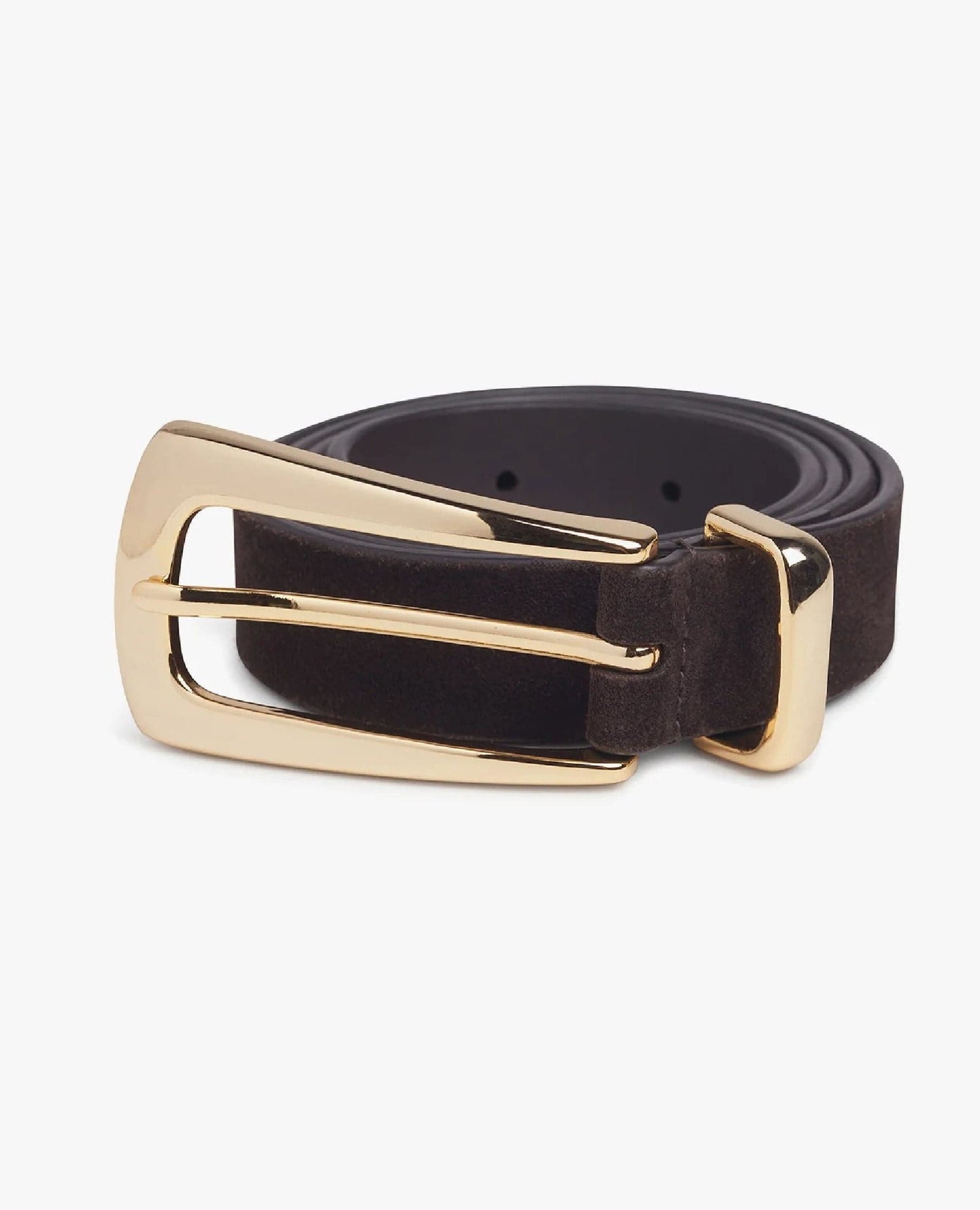 Fav Suede Belt Chocolate/Gold