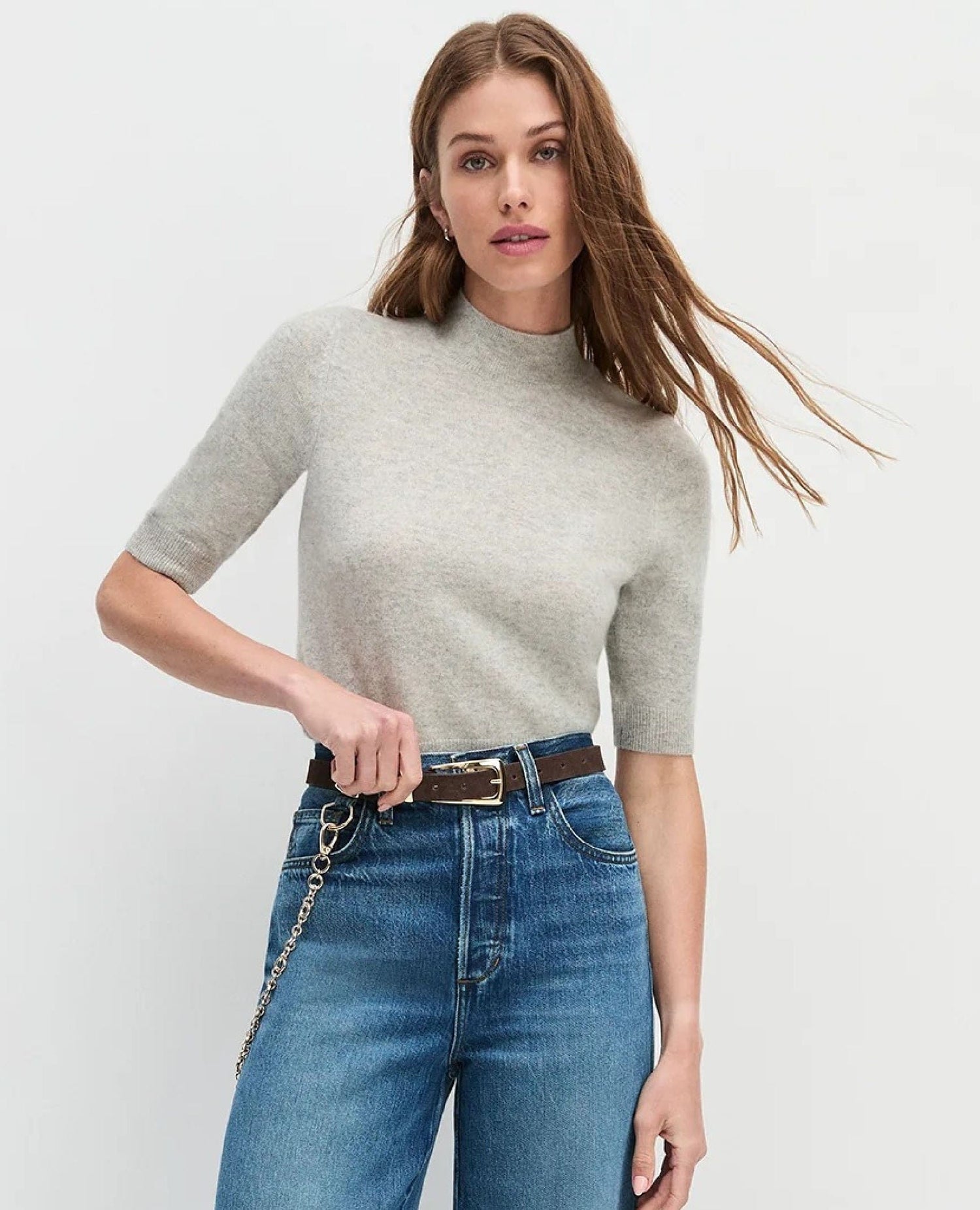 Fav Suede Belt Chocolate/Gold