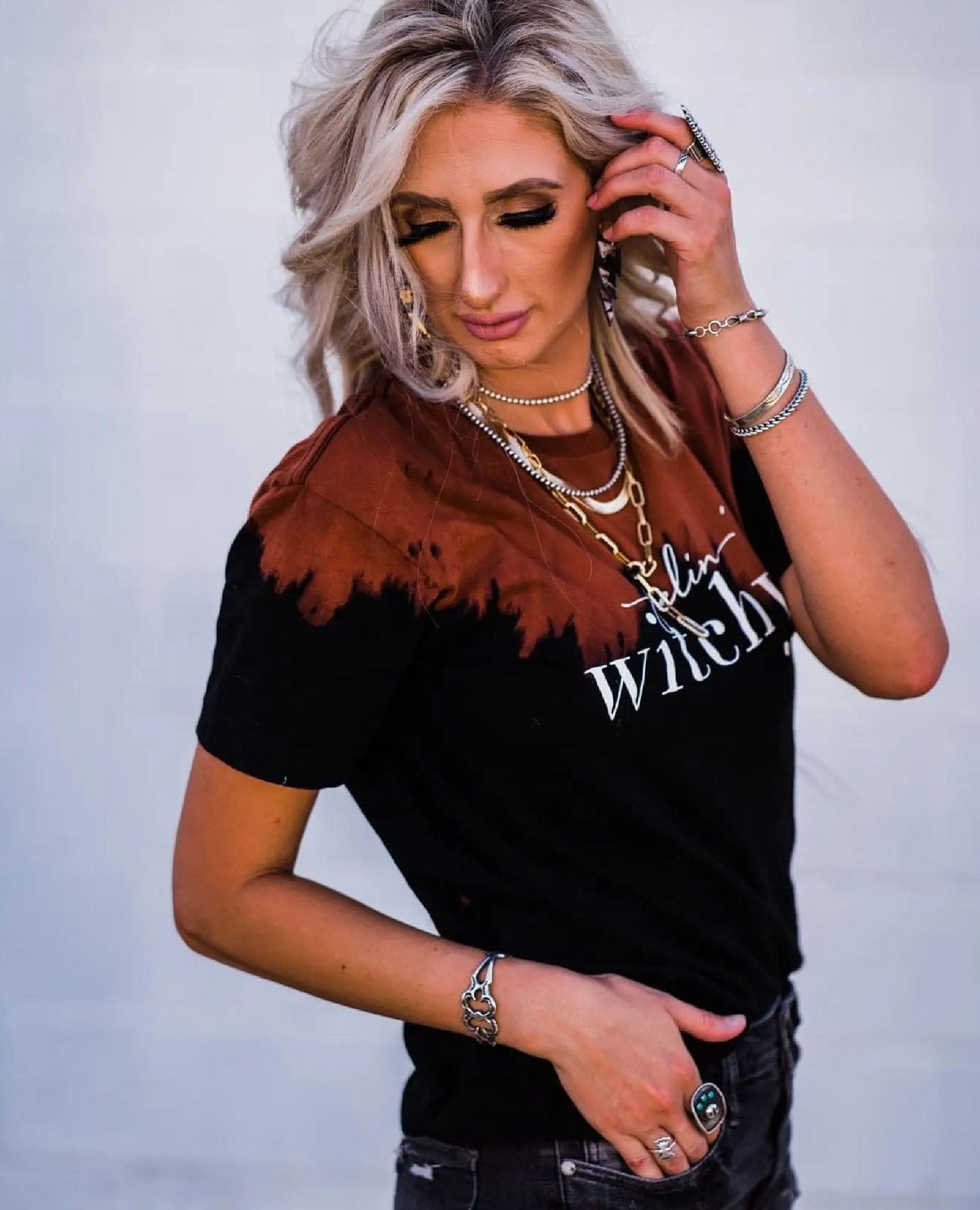 Feelin Witchy Bleached Tee