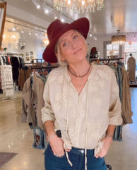 Floral Imprint Top Tea Stain