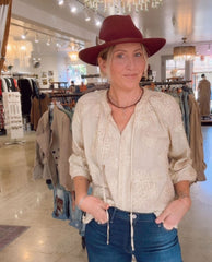 Floral Imprint Top Tea Stain