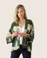Heron Forest Green Short Kimono