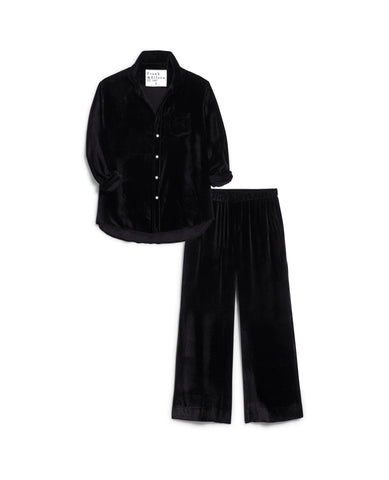 Luxe Italian Velvet Black Pant