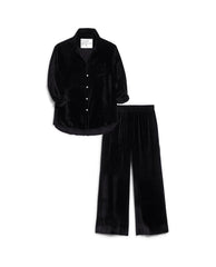 Eileen Italian Velvet Shirt Black