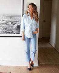 Eileen Light Tattered Denim Shirt