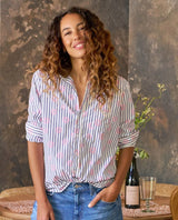 Barry Stripe + Pink Flowers Shirt