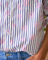 Barry Stripe + Pink Flowers Shirt
