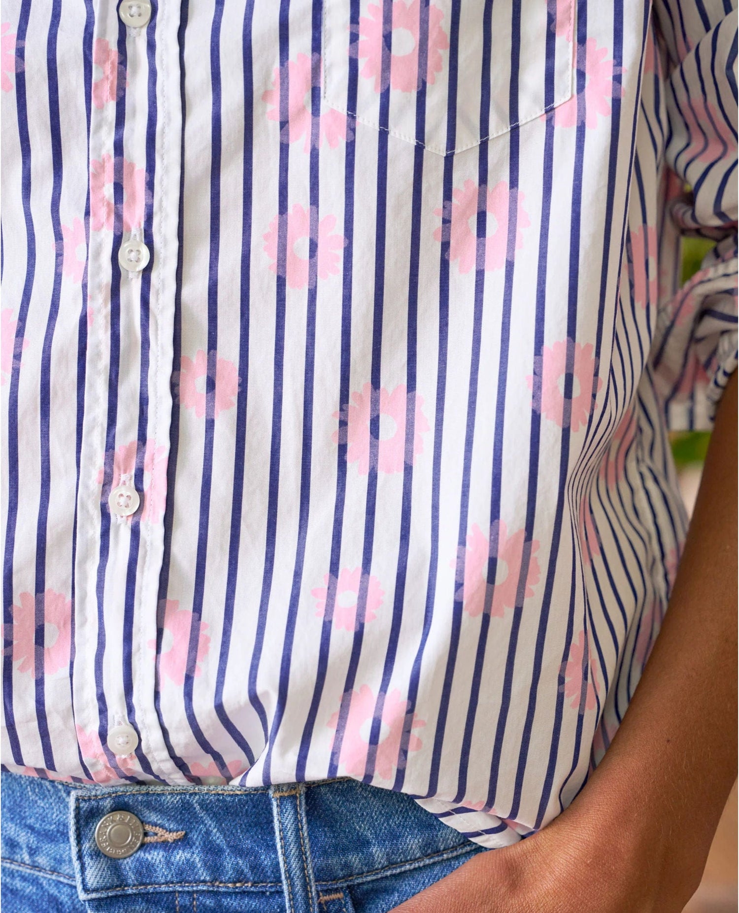 Barry Stripe + Pink Flowers Shirt