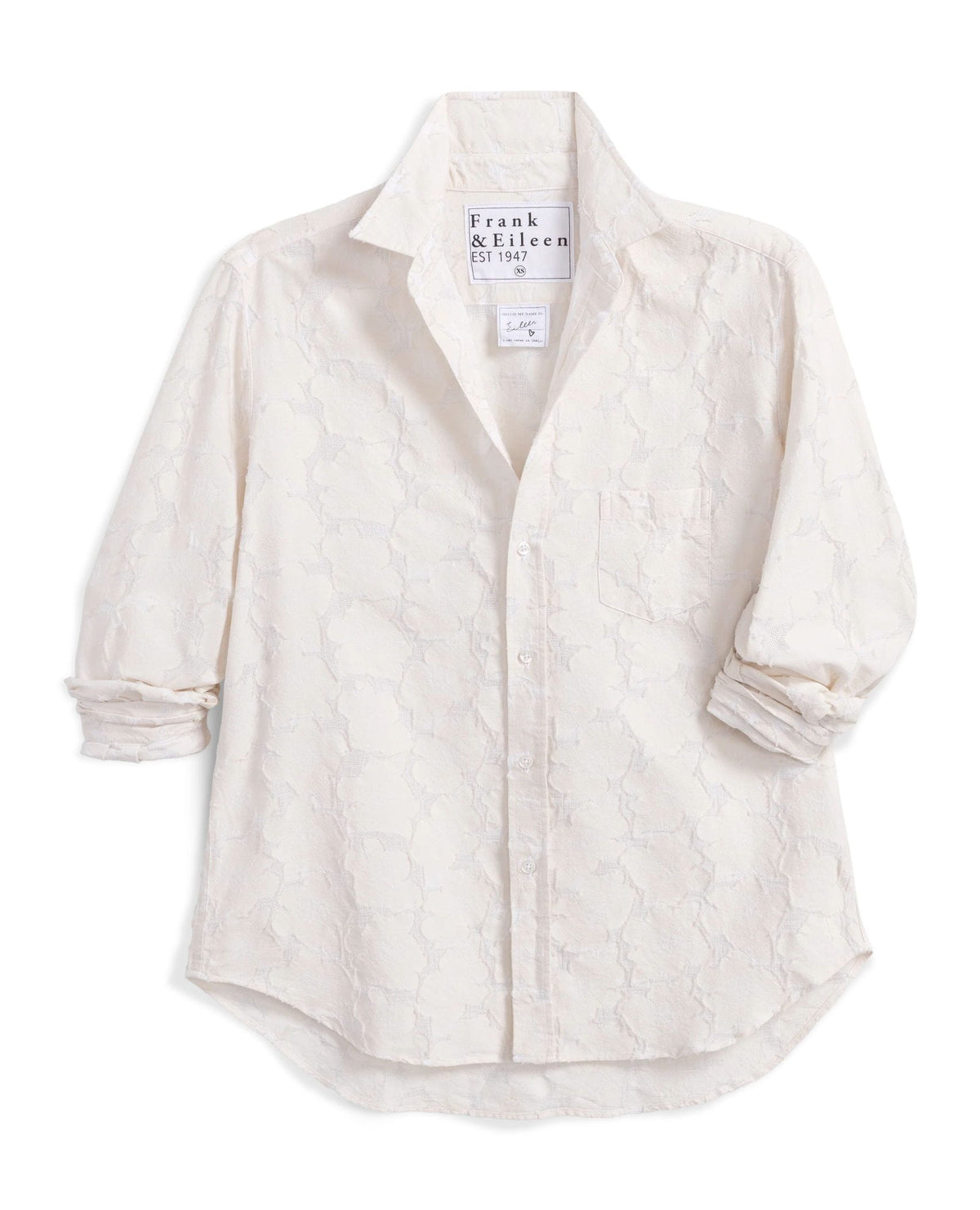 Eileen Textured Flowers Shirt Natural