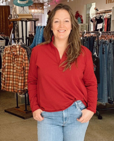 Frank & Eileen Patrick Popover Garnet Red