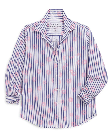 Barry Blue Stripe Pink Flowers Shirt