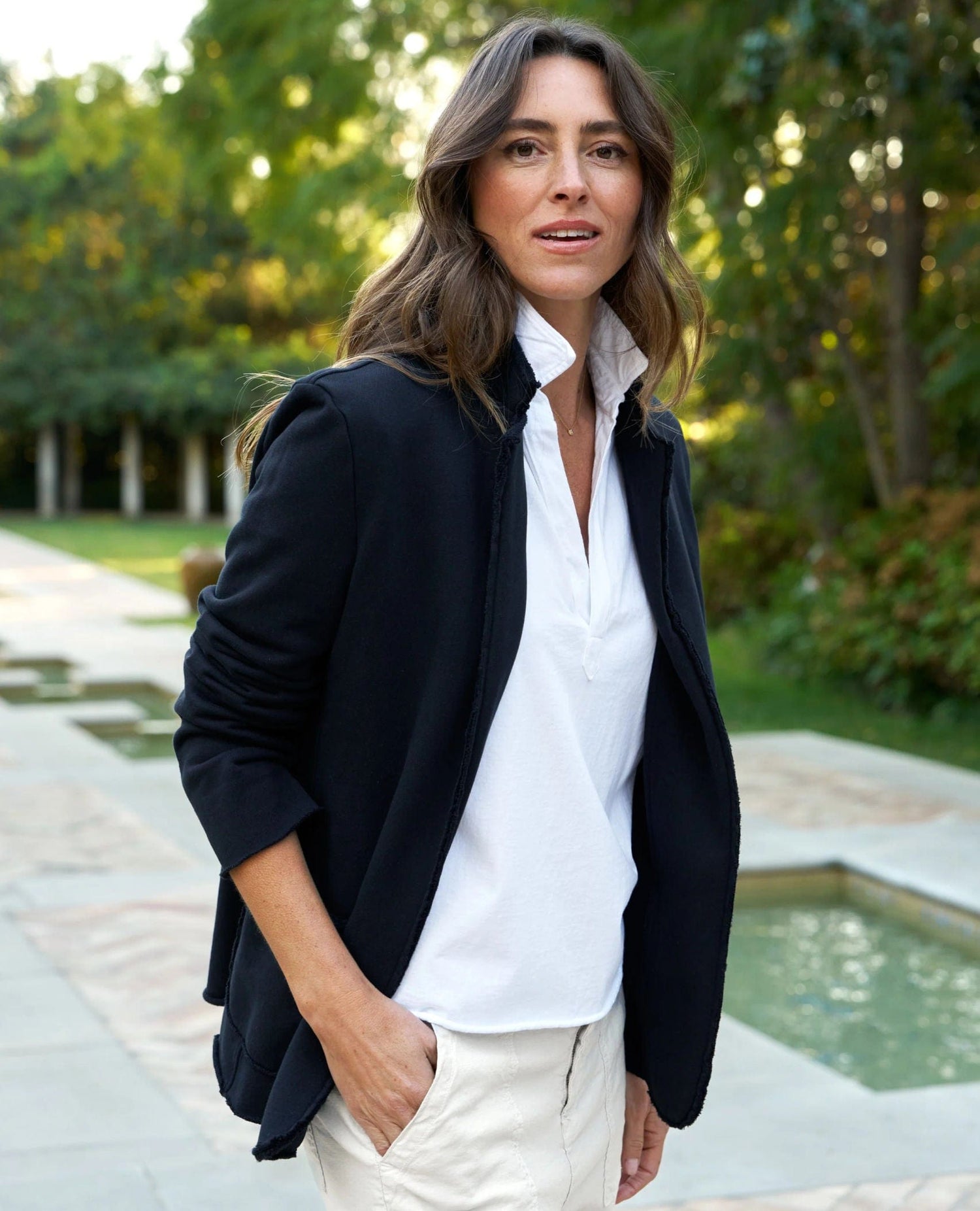 Dublin Navy Knit Blazer