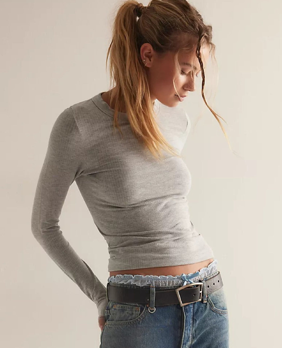So Soft Long Sleeve Heather Grey Top