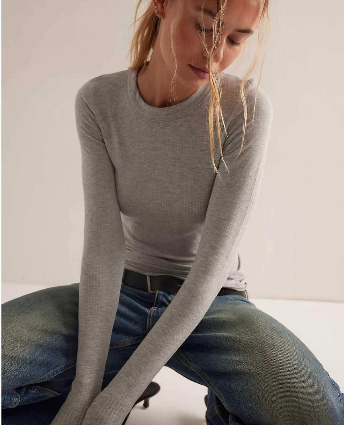 So Soft Long Sleeve Heather Grey Top