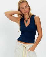 Neria V-Neck Tank Deep Iris