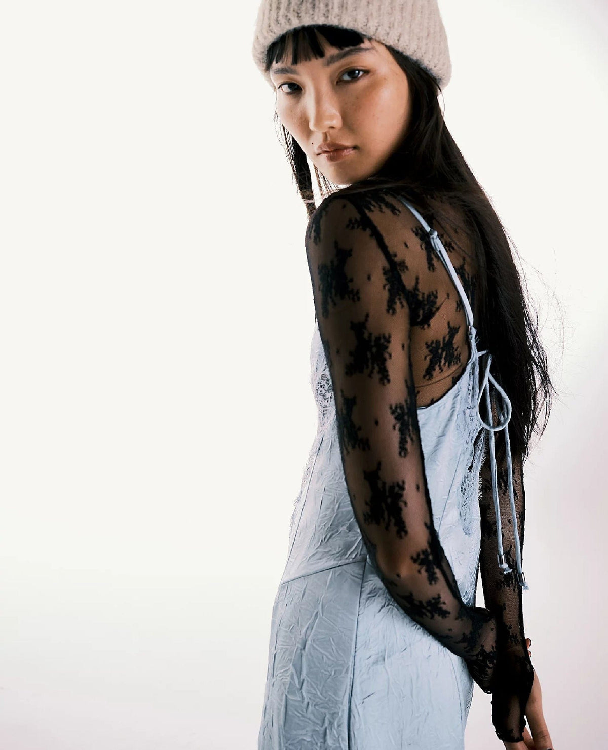 Lady Lux Sheer Top Black