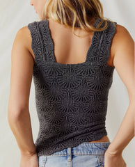 Free People Love Letter Cami Vintage Black