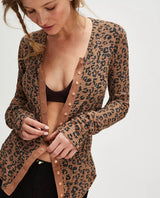 Free People Going Places Cardi Thermal Leopard
