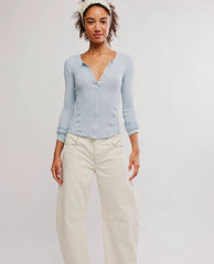 Going Places Cardi Thermal in Pearl Blue