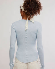 Going Places Cardi Thermal in Pearl Blue