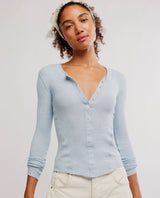 Going Places Cardi Thermal in Pearl Blue