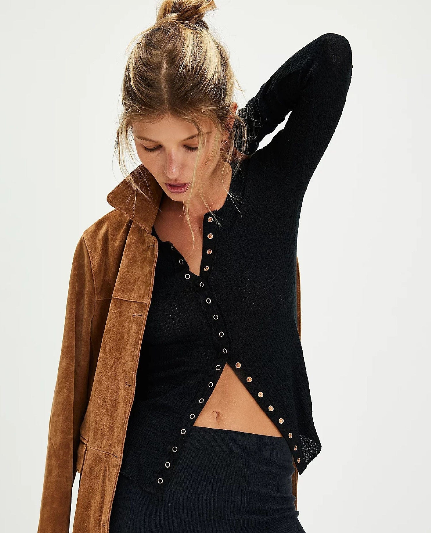 Going Places Cardi Thermal Black