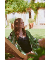 Green Stork Throwover Kimono