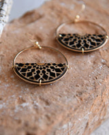 Half Moon Mandala Gold Hoop Earrings