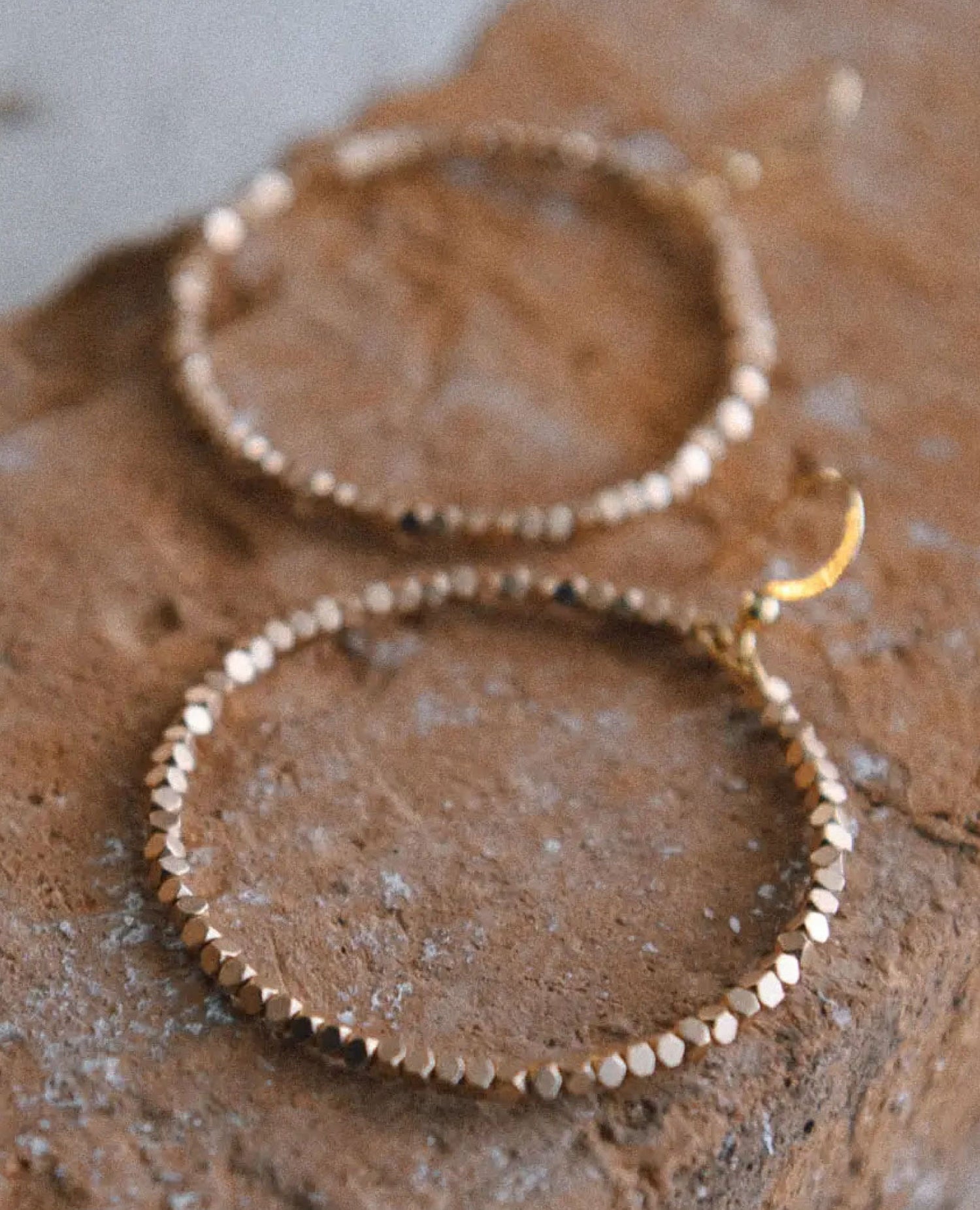 Handmade Textured Gold Hoop Earrings