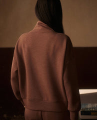 Hawley Half Zip Sweat Golden Bronze Marl