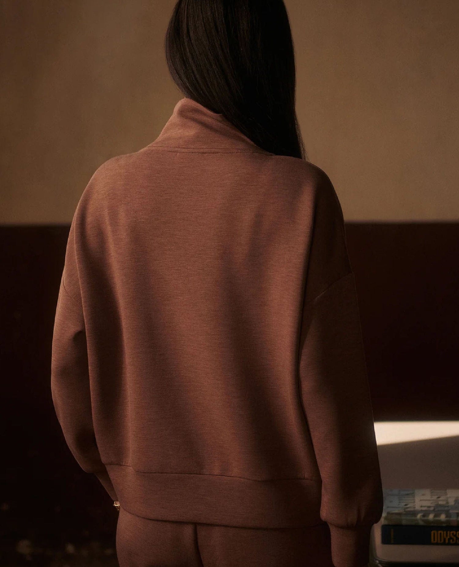 Hawley Half Zip Sweat Golden Bronze Marl
